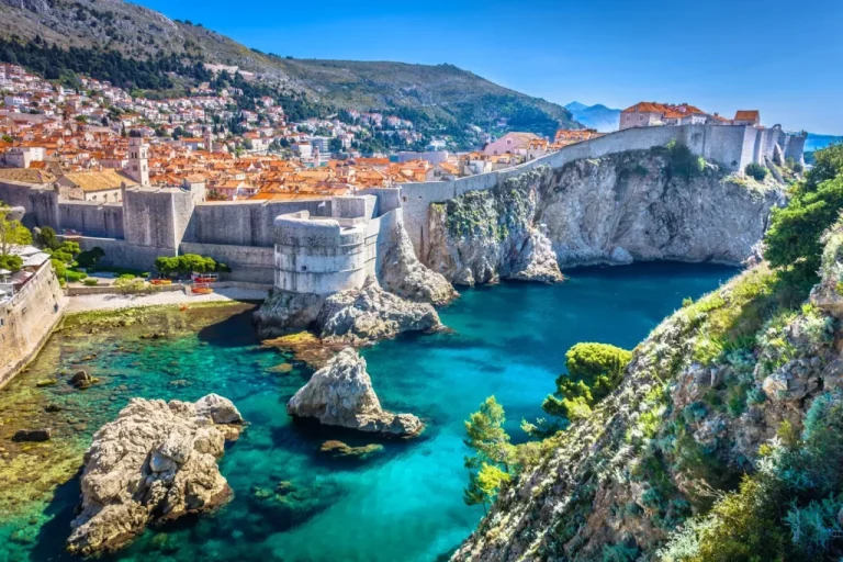 dubrovnik landscape aerial view at famous european travel destination in croatia dubrovnik old town