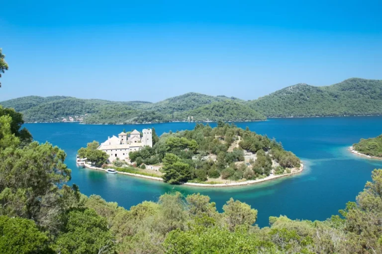 st marija monastery on litle island in national park mljet